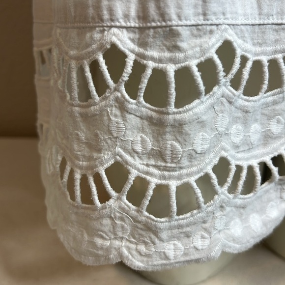 Lane Bryant White Eyelet Hem Blouse | Size 14/16 | 100% Cotton - Picture 3 of 7